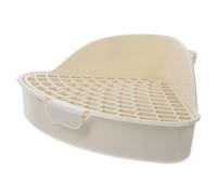 SEWACC Pet Litter Tray for Animals Corner Pan with Mesh Base for Rabbits Guinea Pigs Ferrets Indoor Toilet Training and Odor Control Animal Triangle Toilet
