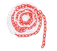 SEWACC Plastic Safety Chain Barrier Red White Heavy Duty for Traffic Crowd Control High Visibility Warning Chain with Flexible Links for Construction Parking Driveway and Safety