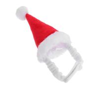 SEWACC Plush Christmas Pet Hat Red with Elastic Wrapping Band Design Comfortable Polyester Material, Suitable for Dogs and Cats at Weekend Parties and Parades