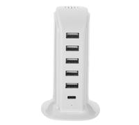 SEWACC Port USB Hub Charging Adapter with Uk Plug Smart Identification Desktop Charger for Phones Tablets Cameras Stable Rubberized Base LED Indicator Voltage for Travel