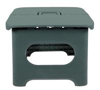 SEWACC Portable Folding Stool round Chamfers, Practical and Safe Pp Material Foldable Taboret for Home and Bathroom Use, Compact Pure Colour Green Seat for Adults