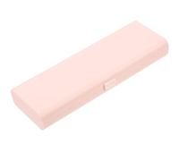 SEWACC Portable Pink Plastic Student Stationery Case Pen Storage Box and Eraser Compartment, Lightweight Pencil Case for School and Travel