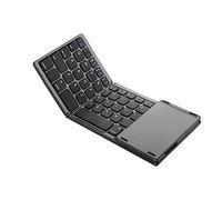 SEWACC Portable Ultra Thin Foldable Wireless Keyboard with Touchpad Compact Design for Tablets and Durable Material Magnetic Absorption for Travel and Home Use Grey