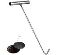 SEWACC Practical Hook 15.13" Stainless Steel T-Shape Easy Carry Handle, Designed for Manhole Covers and Property Sewer Doors