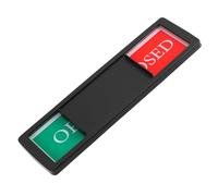 SEWACC Privacy Signboard Magnetic Slider Door Indicator Open Closed for Home Office Restroom Conference Room Subtle Design with Letters Black Background