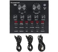 SEWACC Professional Sound Mixer Board Live Sound Card Mobile Audio Mixer and Multi-device Connection for Live Streaming Black Metal