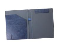 SEWACC PU Business Portfolio Folder Deep Sea Blue Professional Office Document Holder with Magnetic Closure Compact File Organizer for Study Conference and Paperwork Management