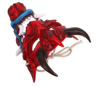 SEWACC Realistic Red Resin Devil Horn Mask with Adjustable Fit for Adults, Versatile Use at Cosplay Events and Halloween Parties, Scary Masquerade Accessory