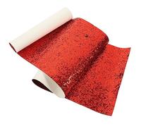 SEWACC Red Glitter PU Leather Sheet for DIY Craft Making Sewing Accessory for Hair Clips Bags Earrings and Skin Friendly Material