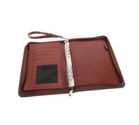 SEWACC Refillable Loose Leaf Portfolio Binder with Zipper Artificial Leather Business Document Folder Organizer with Multifunctional Pouch Compact and Lightweight Office Padfolio for