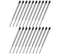 SEWACC Retractable Ballpoint Pen Refills Smooth Writing 30pcs 0.5mm Black Metal with Spring, Fade-Resistant Ink for School and Office