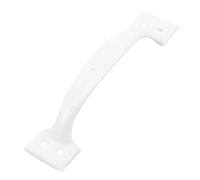 SEWACC Retro Style White Bow Cabinet Handle Enamel Coated Iron Curved Pull for Kitchen Closet Drawer Easy Surface Mount Comfortable Slip Resistant Grip Vintage Furniture Door Pull