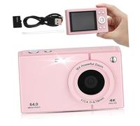 SEWACC Retro Vintage Digital Camera Wifi Compact Shoot with Zoom and Card for Teens Beginners Portable Lightweight Pink