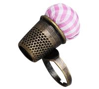 SEWACC Reusable Thimble Finger Protector Pin Cushion Wear Resistant Sewing Needle Holder for Quilting and DIY Crafts Metal Cotton Compact Sewing Accessory for Easy Needle Storage
