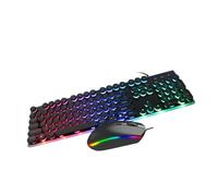 SEWACC Rgb Backlit Gaming Keyboard Mouse Combo Wired Set Ergonomic Breathing Light Comfortable Hand Feel Durable Material for Desktop Laptop