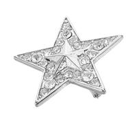 SEWACC Rhinestone Alloy Brooch Pin Star Shape, Vintage Style Accessory for Jackets and Collars, Elegant Five-pointed Badge for Women’s Clothing