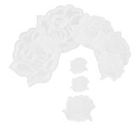 SEWACC Rose Flower Iron-On Embroidered Patches 8Pcs Black and White, Multi-Size Wear-Resistant Appliques for Coats, Hats and Clothes, Suitable for Tailor Shops and DIY Projects