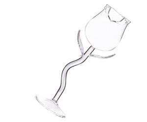 SEWACC Rose Flower Wine Glass, Glass Twisted Stem Stable Base for Whiskey | Rose-shaped Rim, Solid Table Support, Suitable for Juice, Anniversary Dinners, Gatherings, Bar Owners and Home Entertainers