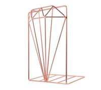 SEWACC Rose Gold Iron Bookends Desktop File Organizer Sturdy Metal Book Stopper for Office Study Library Shelf Desk Storage Rack