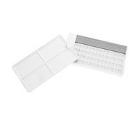SEWACC Rotating Moisture Retaining Watercolor Palette Wells Portable Paint Mixing Tray for Oil Acrylic Watercolor Artists Travel Art Supplies