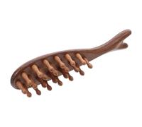 SEWACC Sandalwood Scalp Massager Comb 22 Wide Teeth Whale Design, Wooden Head Massage Brush for Dreads and Relaxation, Six-Claw Meridian Massage Tool for Men and Women