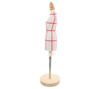 SEWACC Scale Mini Sewing Mannequin with Pinewood Base DIY Tailor Dress Form for Garment Display Teaching and Sample Creation Compact Portable Dummy for Sewing Projects Beige