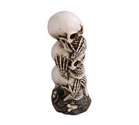 SEWACC See No Evil Hear No Evil Speak No Evil Stacked Skull Figurine Tower Halloween Gothic Tabletop Decorations Office Desk Ornaments