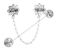 SEWACC Shawl Clips Silver Cardigan Collar Pin Buckle Sweater Clips 2pcs Retro Alloy Not Easy to Skid off Tightly for Elegant Dress or Shirt Accessories