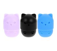 SEWACC Silicone Makeup Sponge Holders 3Pcs Portable Storage Containers for Powder Puff Cosmetic Use at Home and Travel Black Purple Blue