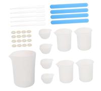 SEWACC Silicone Measuring Cups Set for Resin Epoxy Mixing with Precise Scale Multi Use DIY Mold Kit for Crafting Portable Lightweight Mixing Tools for Home and Lab Use