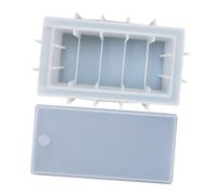 SEWACC Silicone Storage Box Mold for Resin Casting DIY Domino Case Organizer Mold for Jewelry Tissue Items Holder Crafting Kit