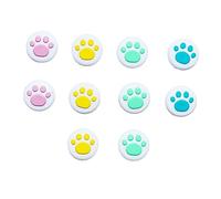 SEWACC Silicone Thumb Grips Caps Adorable Cat Claw Design with Cat Paw Pattern 10pcs Flexible and Comfortable Controller Joystick Cover Set Random Color for Gamepads and Controllers