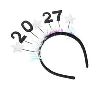 SEWACC Silver Star Shaped New Year Headband 2027 with Universal Fit and Reduced Pressure for Holiday Decor and New Year Dress up Accessories