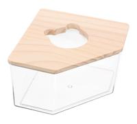 SEWACC Small Acrylic Hamster Sand Bath Box with Lid, Mini Bathing Tub for Dwarf Hamsters and Small Pets, Dual-Use Toilet and Sand Bath Container for Bathroom Use