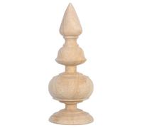 SEWACC Solid Hardwood Carved Wooden Stair Toppers Finials 6X10Cm Round Post End Caps for Staircase Handrail and Bedpost Decoration, Unfinished Wood Baluster Head for Home and Garden