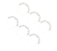 SEWACC Sparkly Rhinestone Letter Headband and Eye-catching Silver Alloy Design 6pcs for Women with Secure Fit for Dancing and Christmas New Year Celebrations