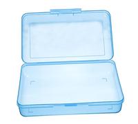 SEWACC Stackable Plastic Pencil Case with Lid Simple Design Pen Storage Box for Students School Stationery Organizer for Boys and Durable Holder for Desk and Backpack