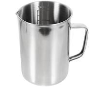 SEWACC Stainless Steel Measuring Cup with Scale, 1000ml Laboratory Beaker Metal Measuring Jug for Chemistry Class, Home, and Industrial Use - Silver