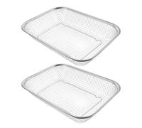 SEWACC Stainless Steel Mesh Basket Strainers with Quick Drainage and Large Capacity 2pcs Sturdy Vegetable and Fruit Draining Baskets for Kitchen Essentials for Meal Prep and Household