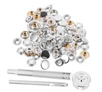 SEWACC Stainless Steel No-sew Snap Buttons with Installation Tools Heavy-Duty Invisible Fasteners for Clothes Bags Coats DIY Craft Metal Replacement Kit