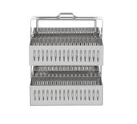 SEWACC Stainless Steel Staining Rack Microscope Glass Slides Holder Laboratory Storage Stand Slide Organizer for Scientific Research