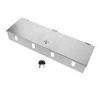 SEWACC Stainless Steel Wall-Mounted Socket Protection Box with Lock, Waterproof Outdoor Electrical Enclosure for 4-Gang 86 Type Outlets, Weatherproof Metal Electrical Junction Cover for Outdoor Use