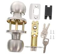 SEWACC Sturdy Stainless Steel Door Knob Lock with Key and Thumb Turn Durable Handle for Bedroom and Exterior Doors Smooth Brushed Texture Wear Resistant Security Lock