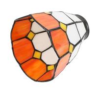 SEWACC Style Decorative Glass Lampshade Compatible Mediterranean Orange White Stained Light Cover for Ceiling Wall Fixture with Easy Installation and Soft Warm Glow