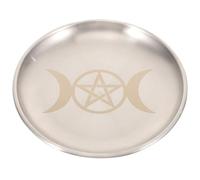 SEWACC Three-Phase Moon Gold Plate - Multi-Purpose Altar Tray for Rituals Candle Holder and Decorative Storage - Perfect for Home and Temple Use