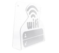 SEWACC Transparent Acrylic Wifi Signage for Guest and Public Shops Rewritable Password Display Board Clear Desktop Wifi Username Password Sign for Hotels and Offices