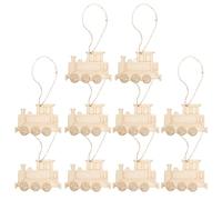 SEWACC Unfinished Wood Train Ornaments 20pcs Train Shape Blank Wood Slices Paintable Wood Slices Embellishments for DIY Crafts Christmas Holiday Wedding Party Decor