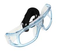 SEWACC Unisex Polycarbonate Sports Goggles with Adjustable Strap and Elastic Antislip Nose Pad, Blue Wrap around Protective Glasses for Football and Soccer, Shatterproof and Reduced Glare
