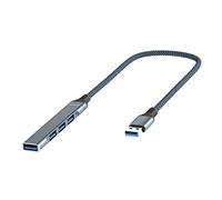 SEWACC USB 3.0 4-port Hub for Laptop, Aluminium Alloy USB Expander with Fast Data Transfer, Mini Portable Splitter for PC and Speaker Devices