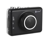 SEWACC USB Cassette Music Player Cassette to Mp3 Converter Portable Digital Tape-to-mp3 Player with Editing Software and Built-in 0.5w Speaker for Home Use Black Abs Metal